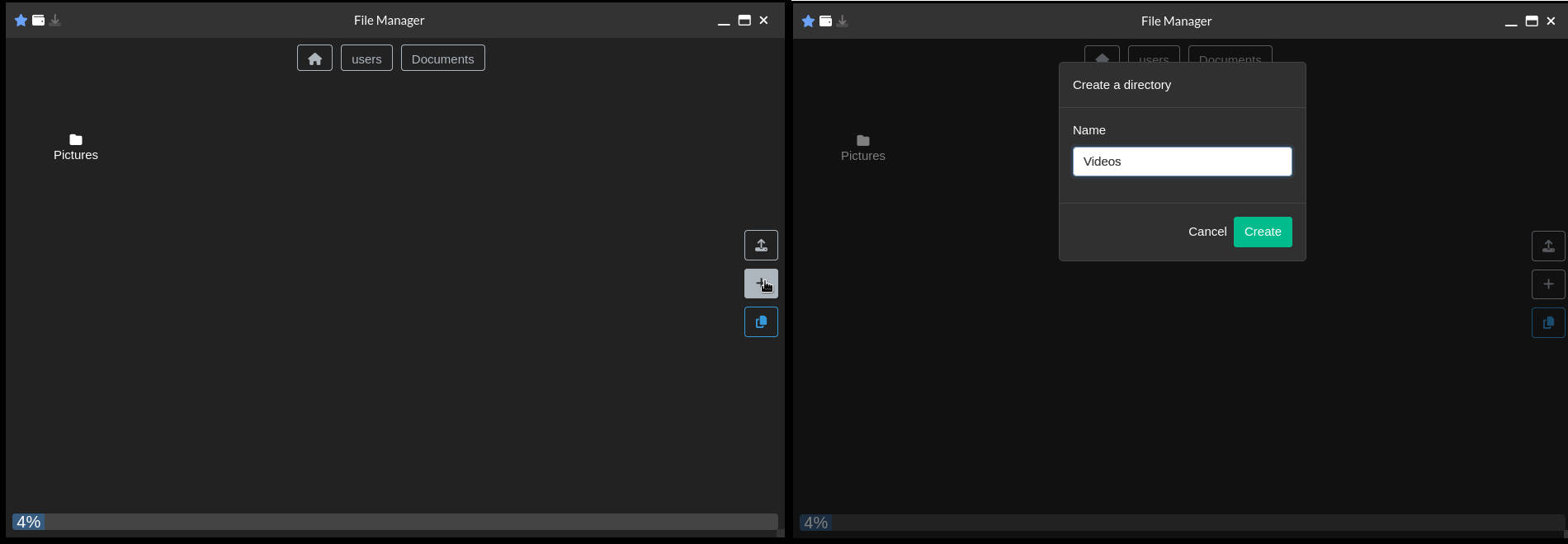 Screenshot showing folder creation inside IPFS Drive.