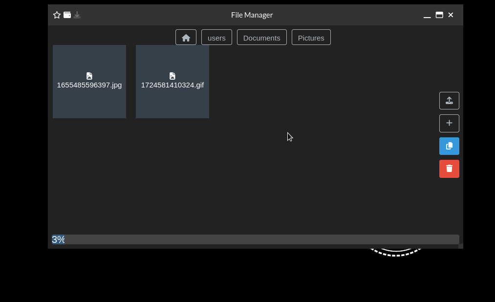 Screenshot showing multiple files selected with action options (delete, move).